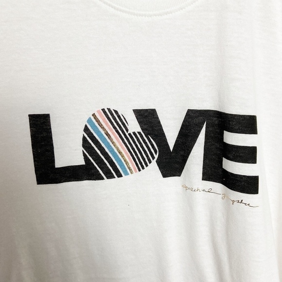 SPIRITUAL GANGSTER | Love Graphic White Crop Tank - Picture 2 of 8